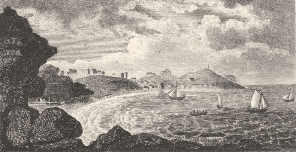 YORKSHIRE. Scarborough (1)  1808 old antique vintage print picture